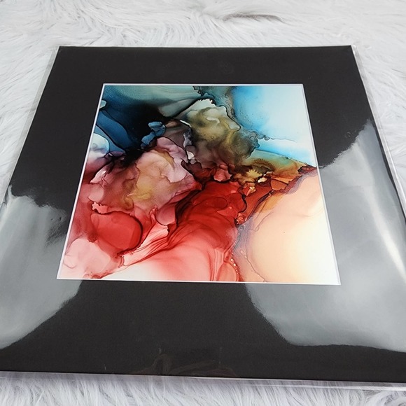 Original Alcohol Ink on Grafix & Matted in Black - Picture 4 of 4